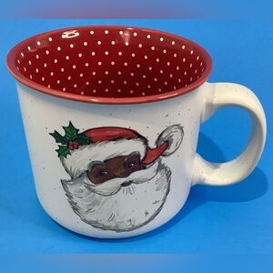 Peppermint Pine Santa Mug 17oz White with Red Inside Ceramic